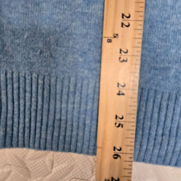 Kinross Cashmere Sweater Womens Small Blue Black Cheetah Animal Print 3/4 Sleeve - Picture 7 of 8